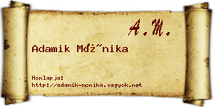 Adamik Mónika névjegykártya